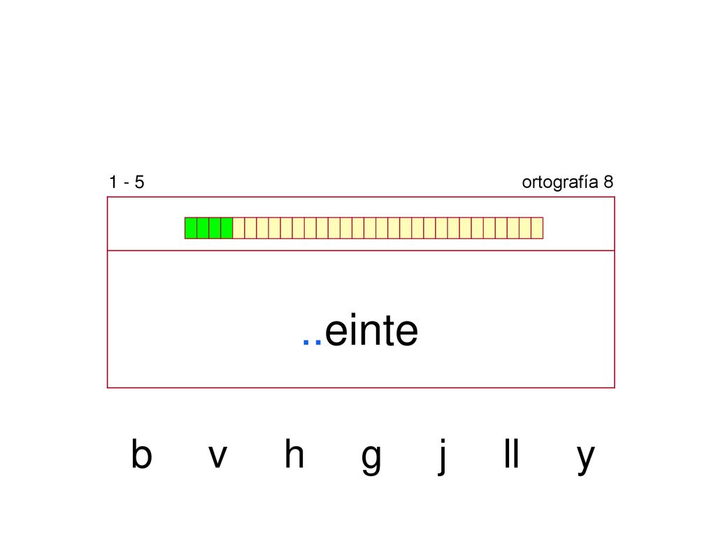 1 - 5 ortografía 8 ..einte b v h g j ll y