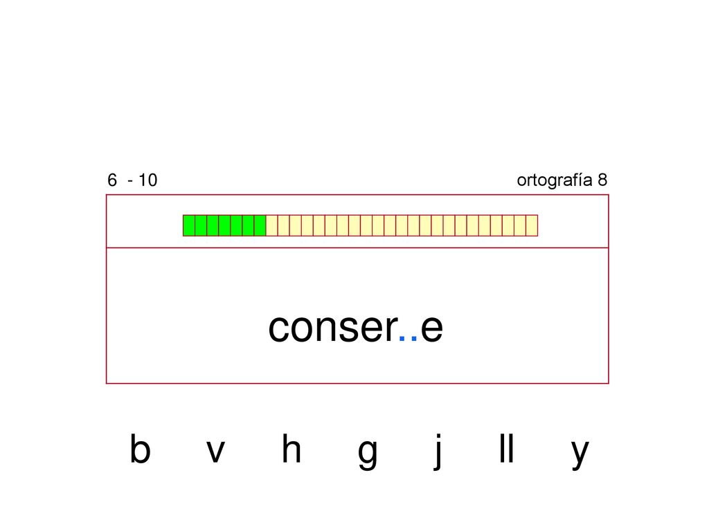 ortografía 8 conser..e b v h g j ll y