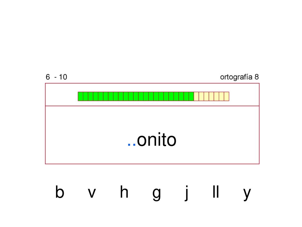 ortografía 8 ..onito b v h g j ll y