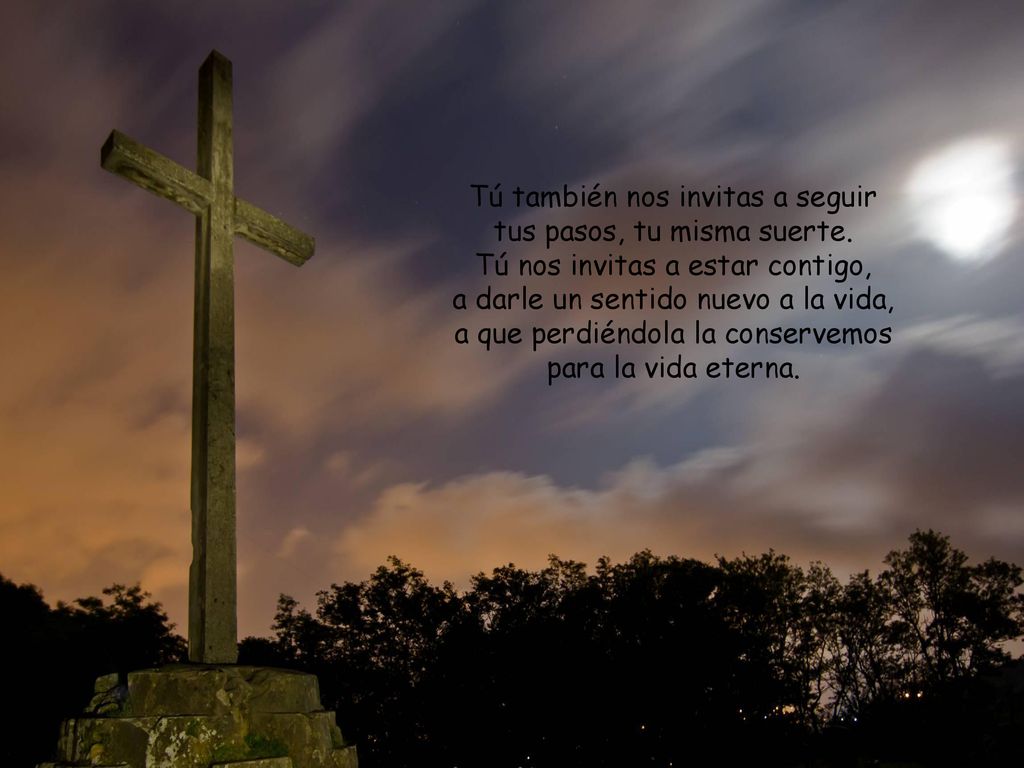 Tú también nos invitas a seguir tus pasos, tu misma suerte.