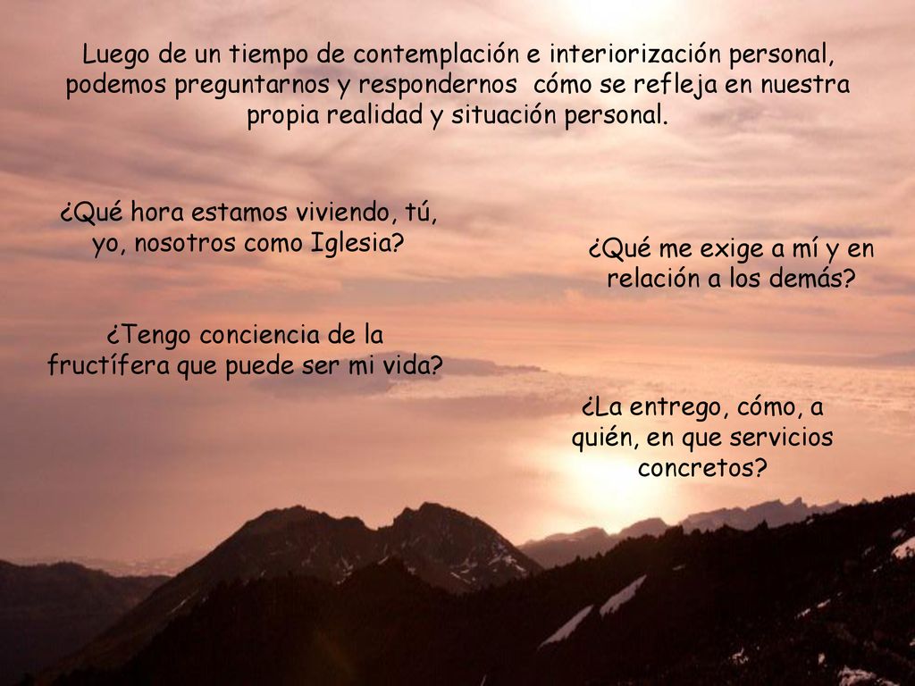 ¿Qué hora estamos viviendo, tú, yo, nosotros como Iglesia