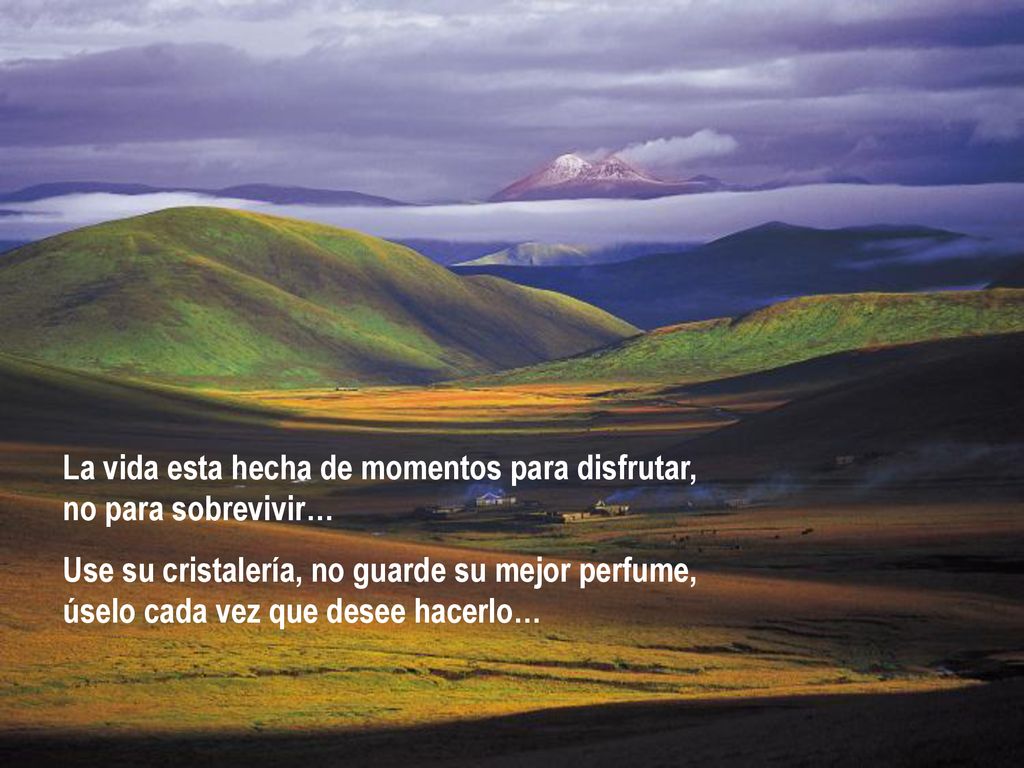 La vida esta hecha de momentos para disfrutar, no para sobrevivir…