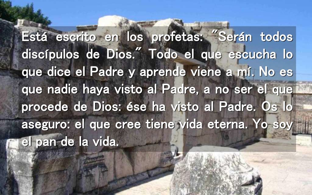 Está escrito en los profetas: Serán todos discípulos de Dios