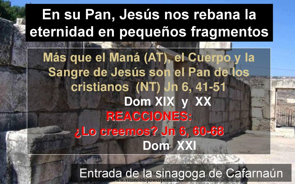 En su Pan, Jesús nos rebana la eternidad en pequeños fragmentos