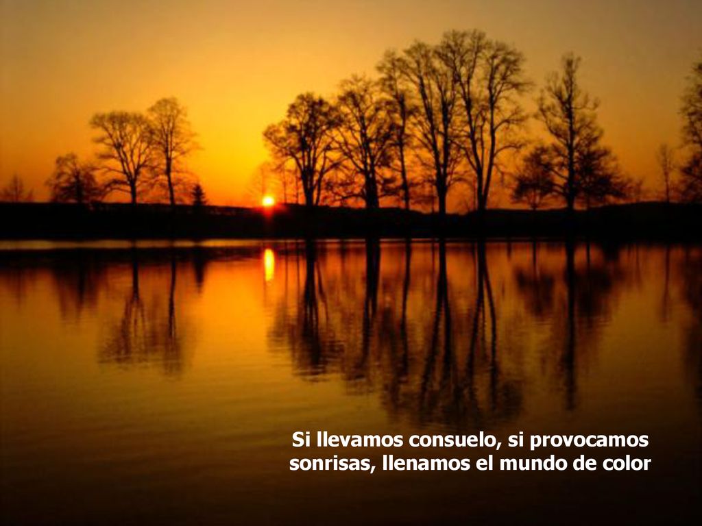 Si llevamos consuelo, si provocamos sonrisas, llenamos el mundo de color