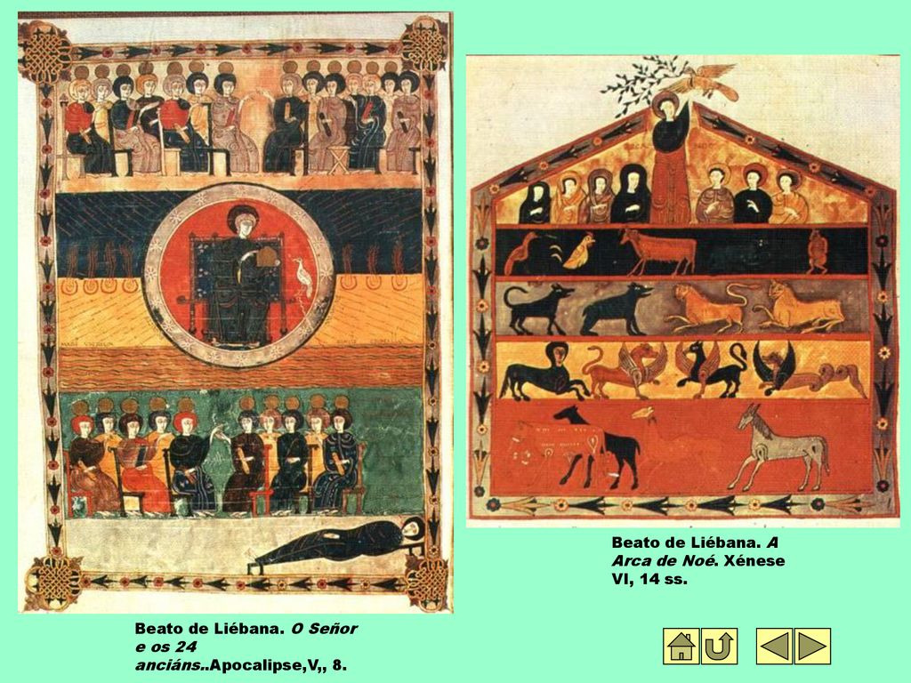 Beato de Liébana. A Arca de Noé. Xénese VI, 14 ss.