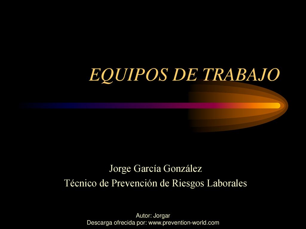 Jorge García González Técnico de Prevención de Riesgos Laborales