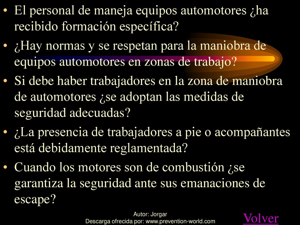El personal de maneja equipos automotores ¿ha recibido formación específica