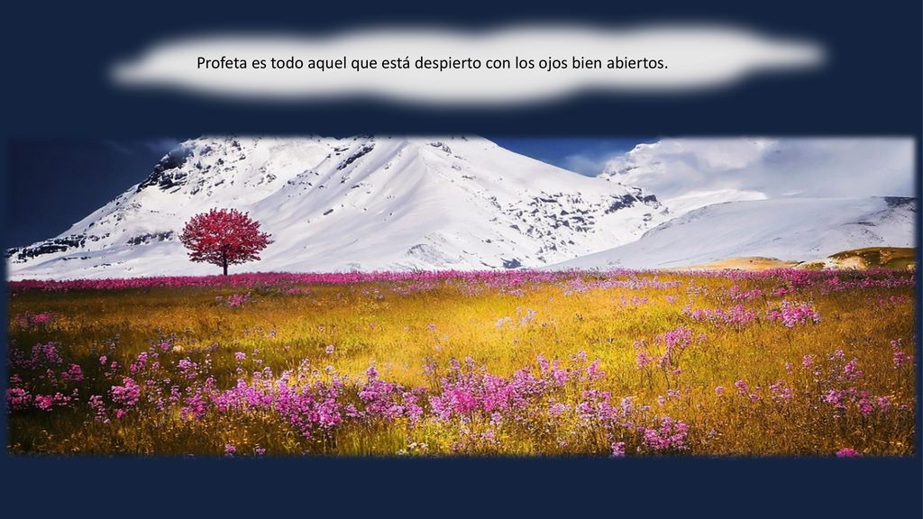 Profeta es todo aquel que está despierto con los ojos bien abiertos.