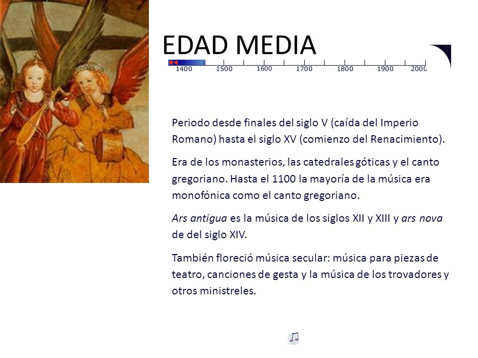 EDAD MEDIA Periodo desde finales del siglo V (caída del Imperio Romano) hasta el siglo XV (comienzo del Renacimiento).