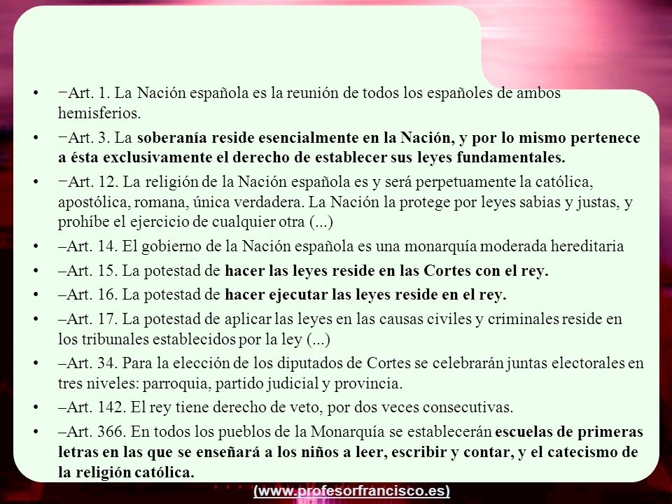 −Art. 1. La Nación española es la reunión de todos los españoles de ambos hemisferios.