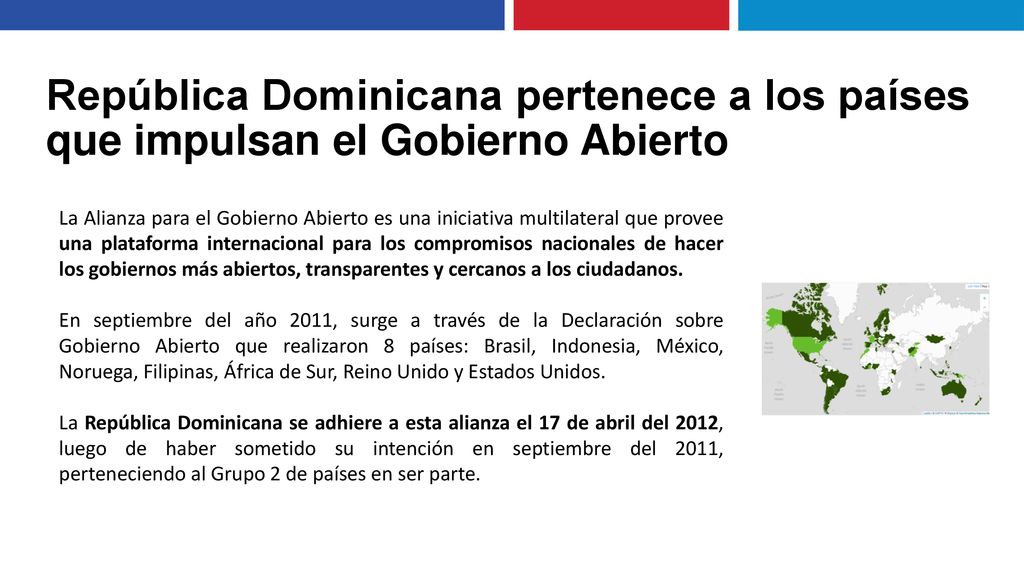 República Dominicana pertenece a los países que impulsan el Gobierno Abierto