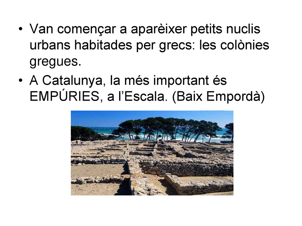 Van començar a aparèixer petits nuclis urbans habitades per grecs: les colònies gregues.