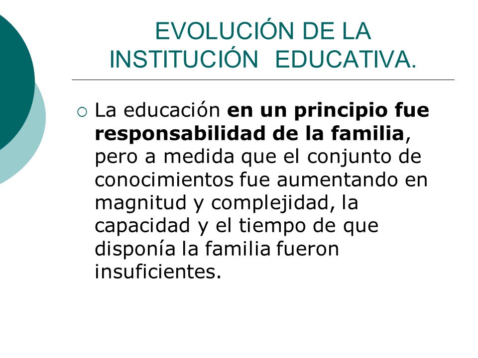 EVOLUCIÓN DE LA INSTITUCIÓN EDUCATIVA.