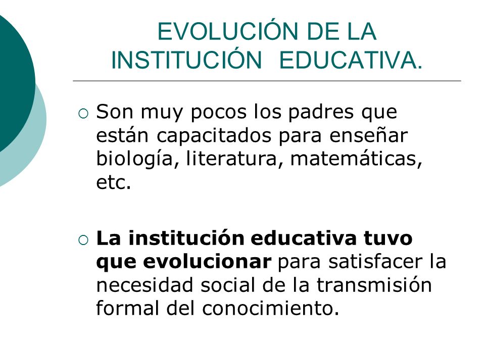 EVOLUCIÓN DE LA INSTITUCIÓN EDUCATIVA.