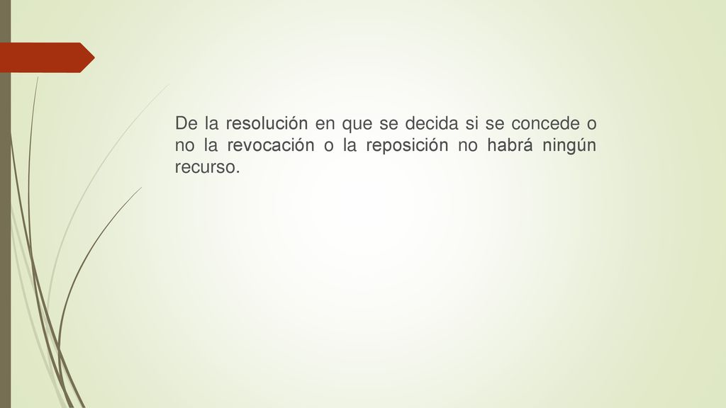 De la resolución en que se decida si se concede o no la revocación o la reposición no habrá ningún recurso.