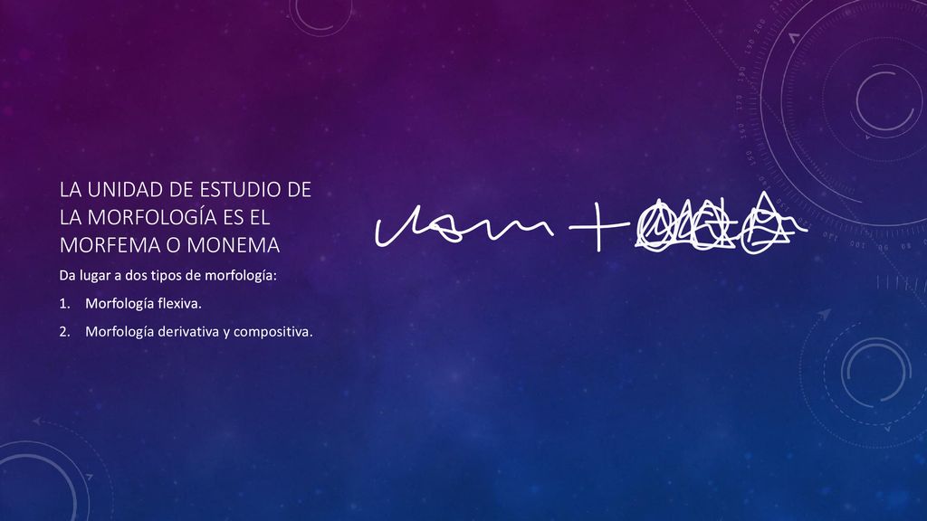La unidad de estudio de la morfología es el morfema o monema