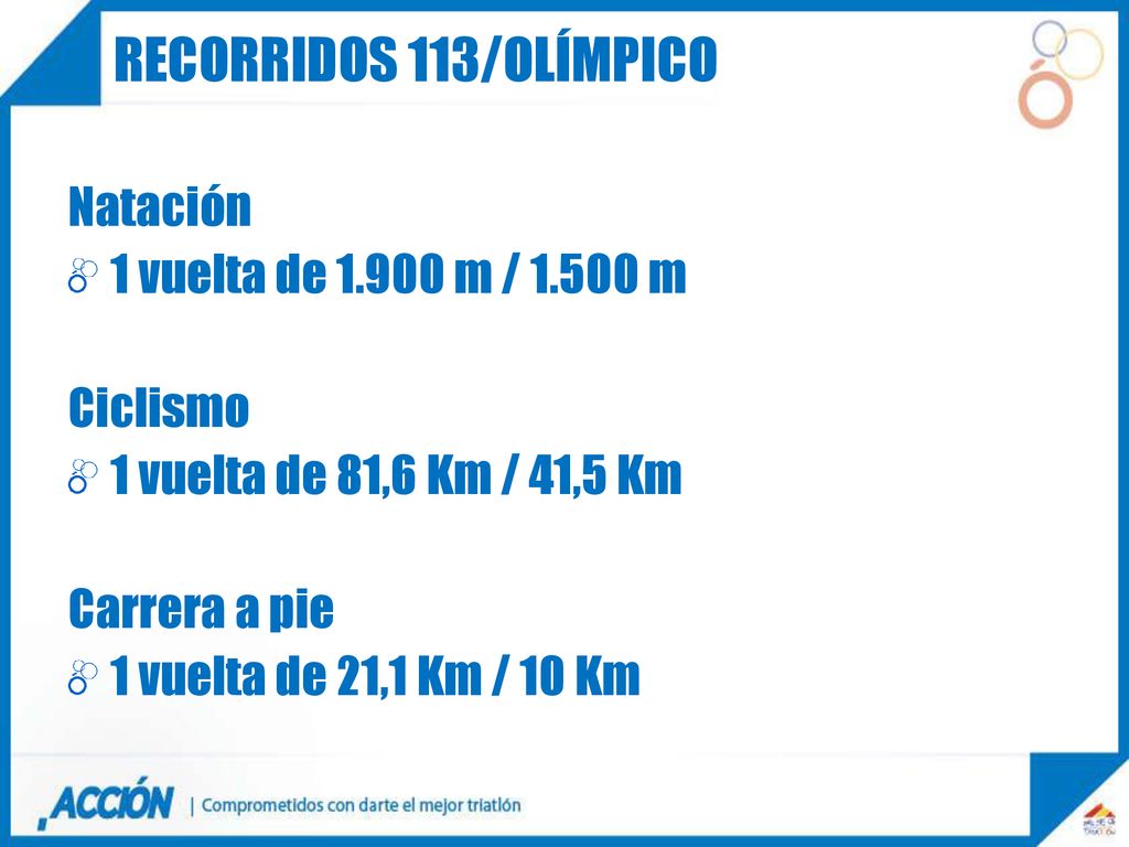 Recorridos 113/olímpico Natación 1 vuelta de m / m