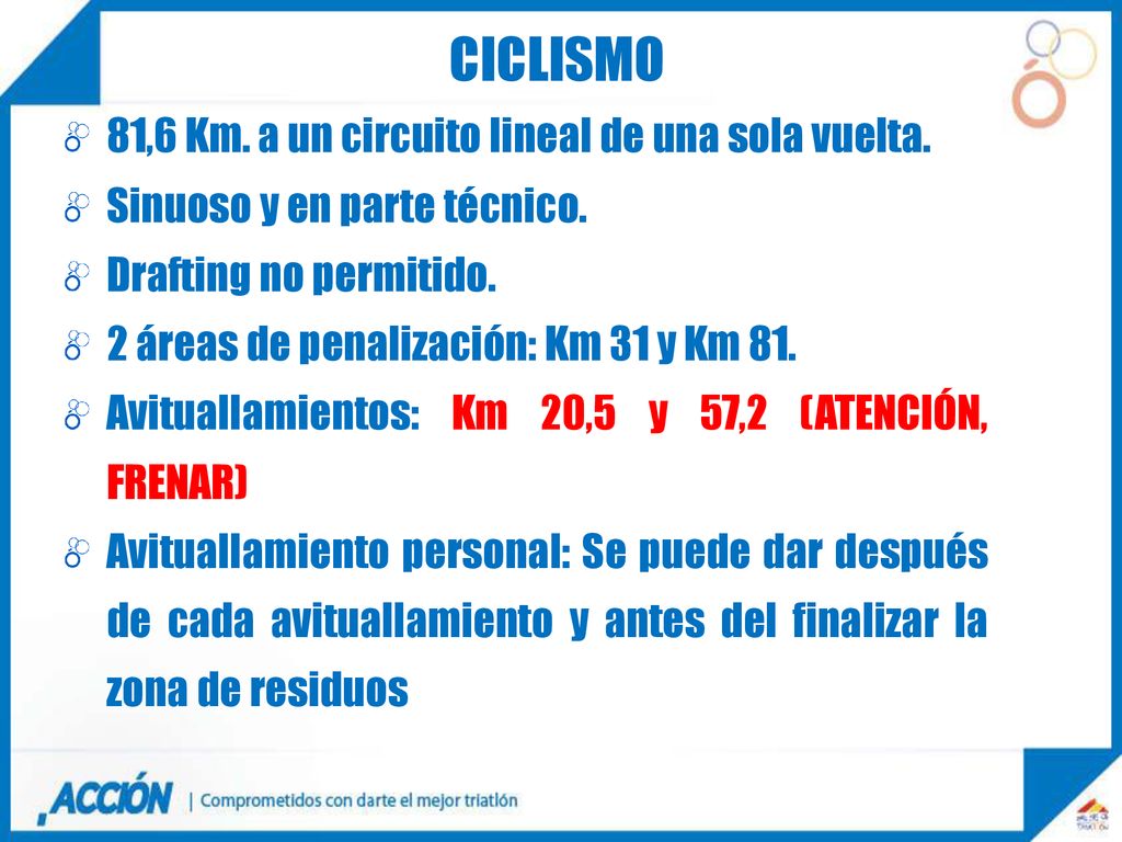 CICLISMO 81,6 Km. a un circuito lineal de una sola vuelta.
