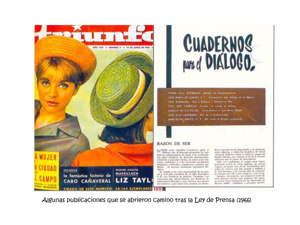 Algunas publicaciones que se abrieron camino tras la Ley de Prensa (1966)