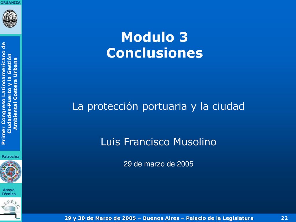 Modulo 3 Conclusiones La protección portuaria y la ciudad