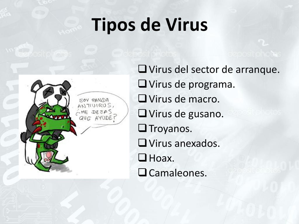 Tipos de Virus Virus del sector de arranque. Virus de programa.
