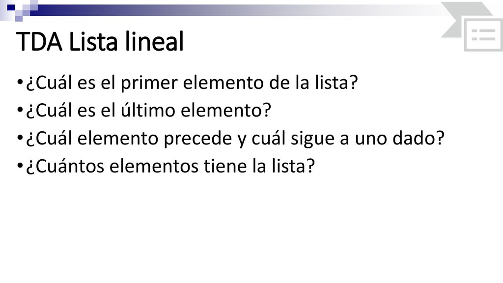 TDA Lista lineal ¿Cuál es el primer elemento de la lista