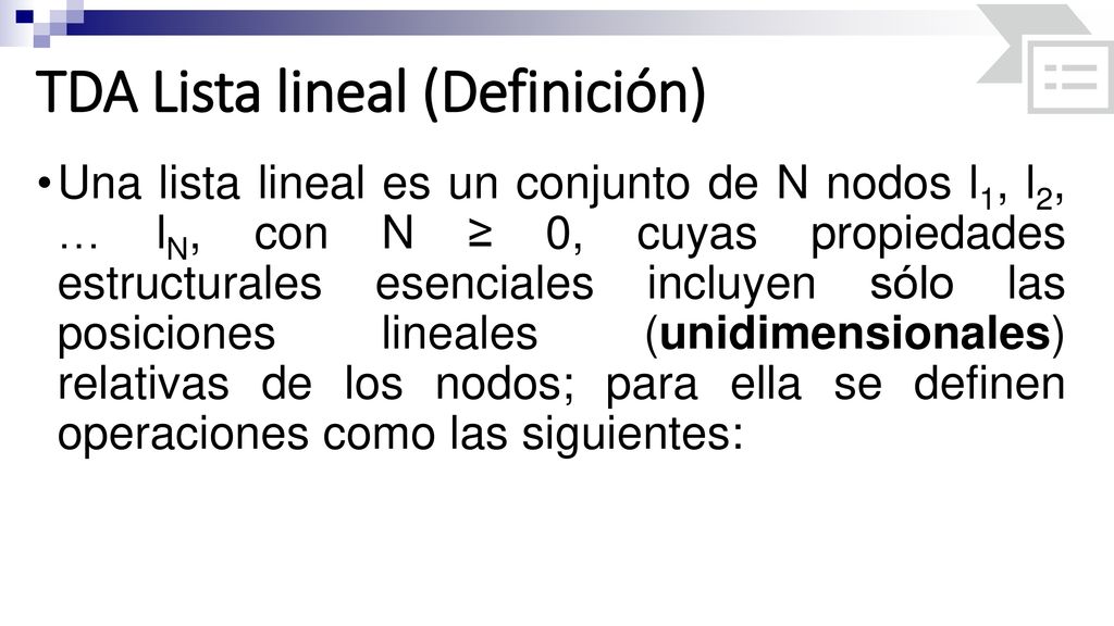 TDA Lista lineal (Definición)