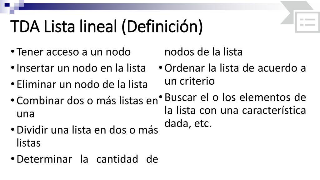 TDA Lista lineal (Definición)