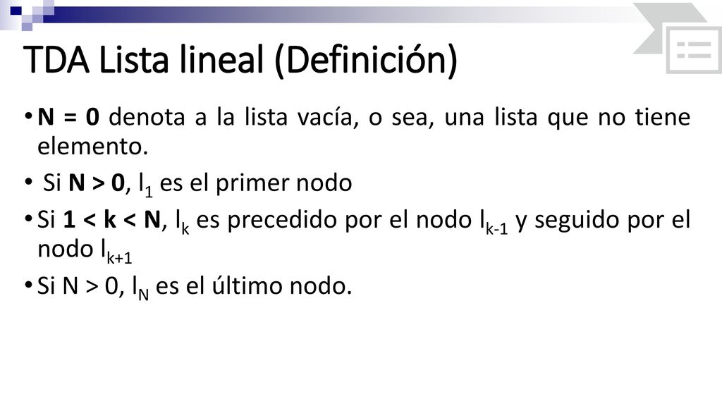 TDA Lista lineal (Definición)