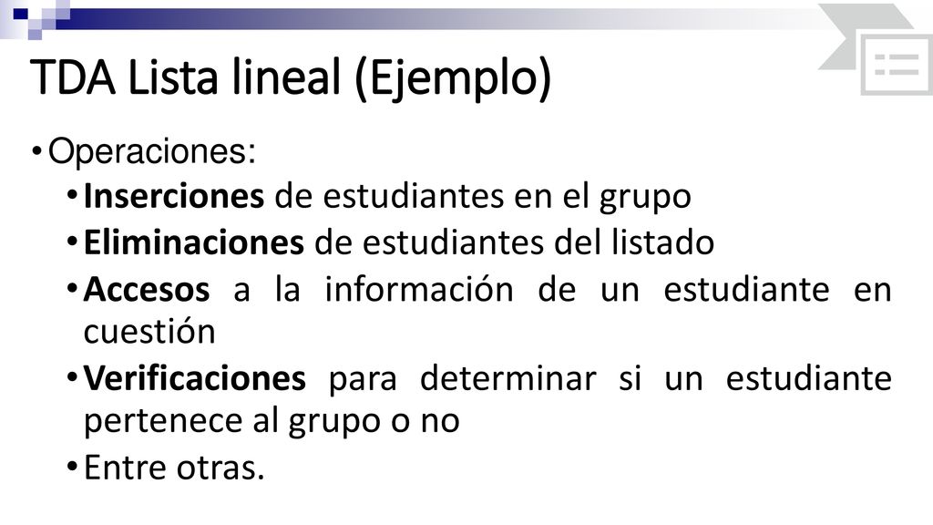 TDA Lista lineal (Ejemplo)
