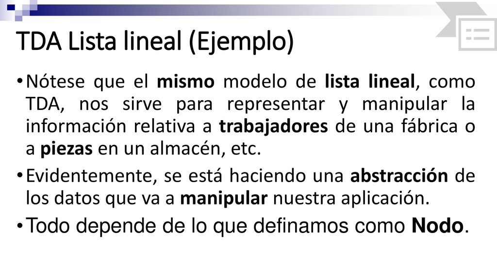 TDA Lista lineal (Ejemplo)