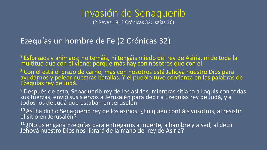 Invasión de Senaquerib (2 Reyes 18; 2 Crónicas 32; Isaías 36)