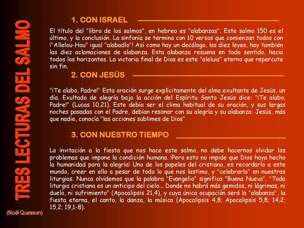 1. CON ISRAEL 2. CON JESÚS 3. CON NUESTRO TIEMPO