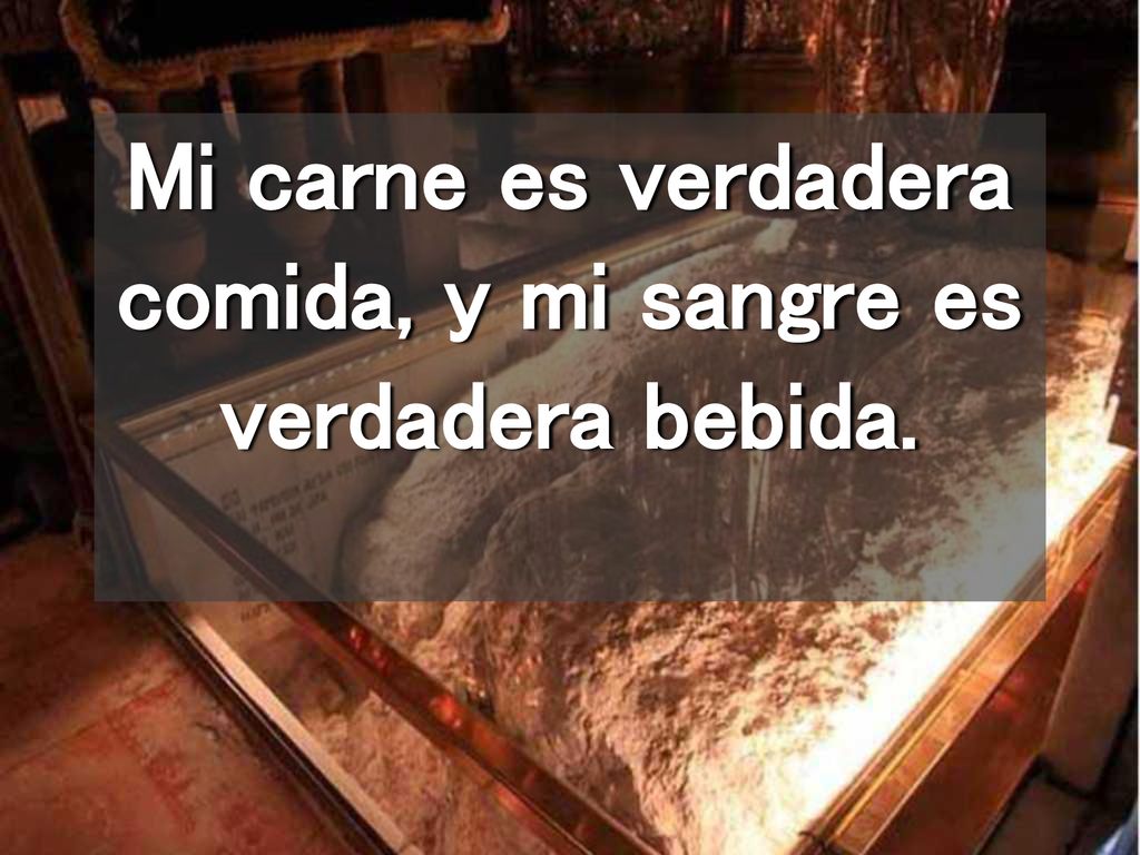 Mi carne es verdadera comida, y mi sangre es verdadera bebida.