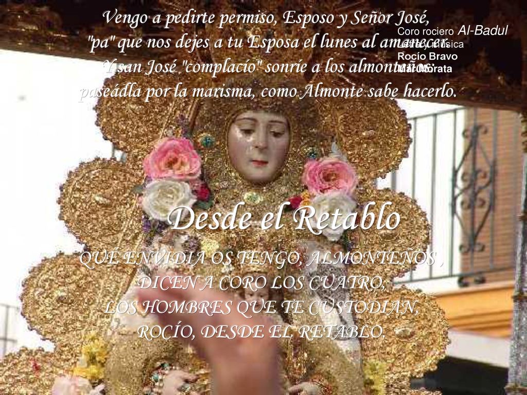 Desde el Retablo Vengo a pedirte permiso, Esposo y Señor José,