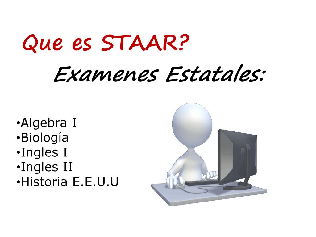 Que es STAAR Examenes Estatales: Algebra I Biología Ingles I