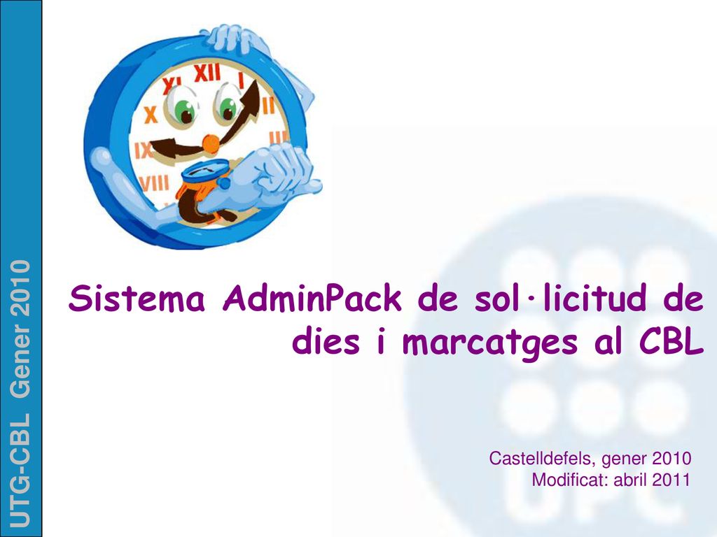 Sistema AdminPack de sol·licitud de dies i marcatges al CBL