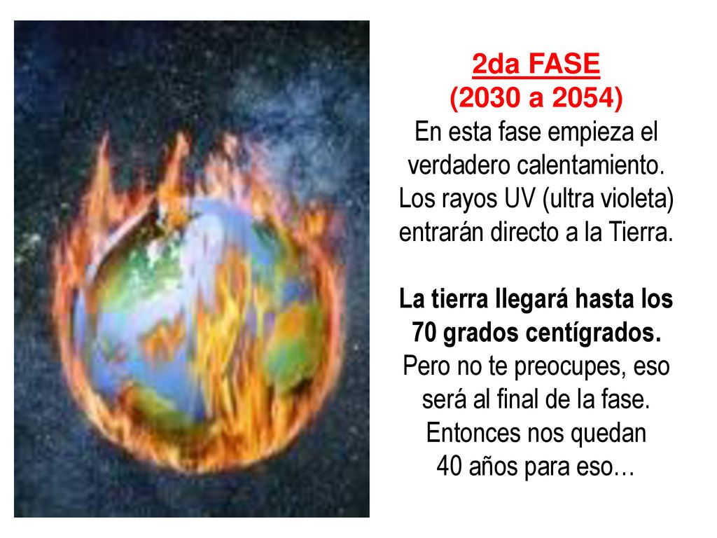 2da FASE (2030 a 2054) En esta fase empieza el verdadero calentamiento