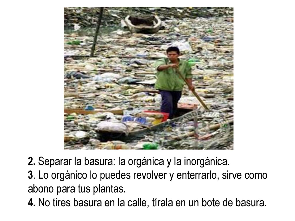 2. Separar la basura: la orgánica y la inorgánica.