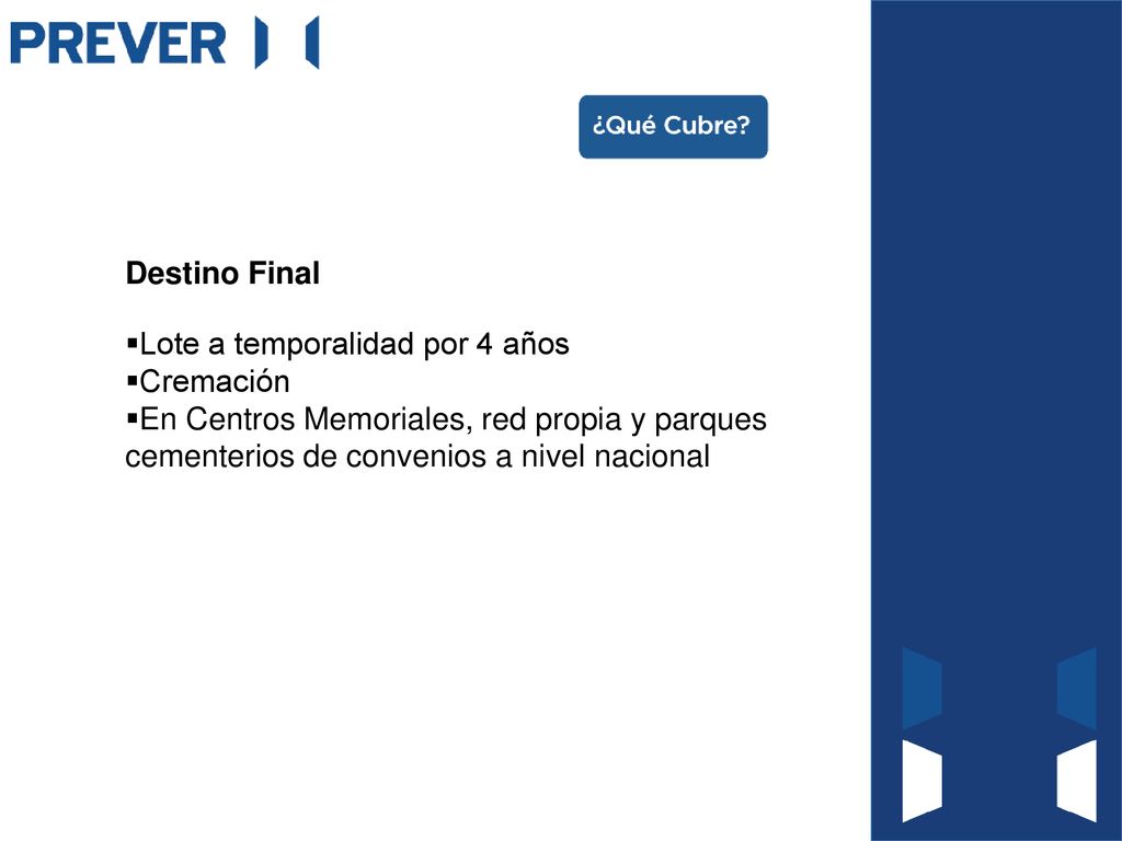 Destino Final Lote a temporalidad por 4 años. Cremación.