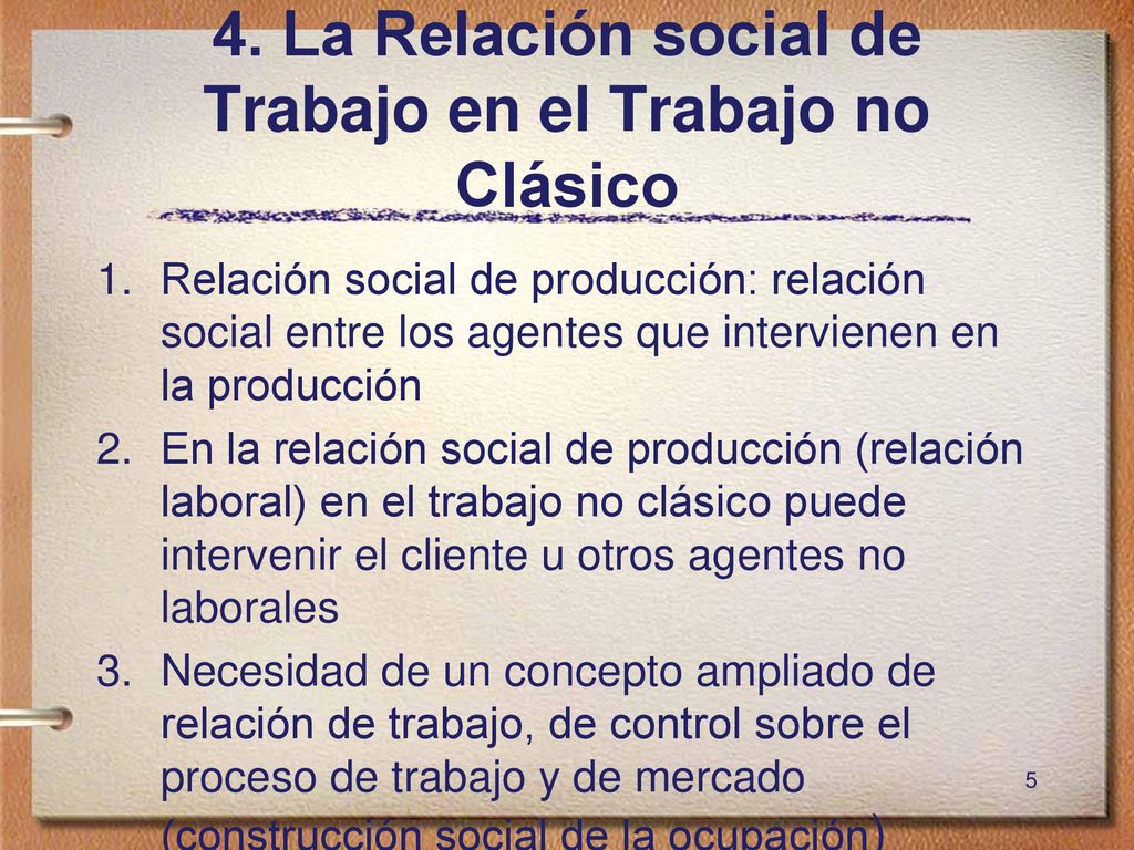 4. La Relación social de Trabajo en el Trabajo no Clásico