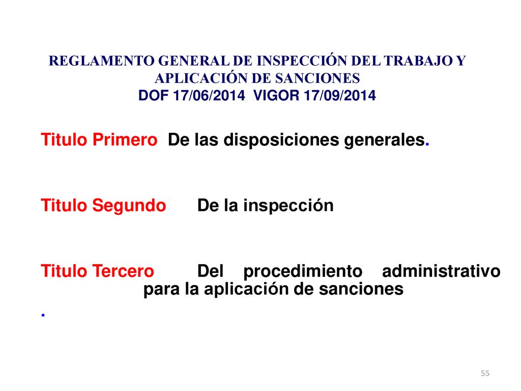 REGLAMENTO GENERAL DE INSPECCIÓN DEL TRABAJO Y APLICACIÓN DE SANCIONES