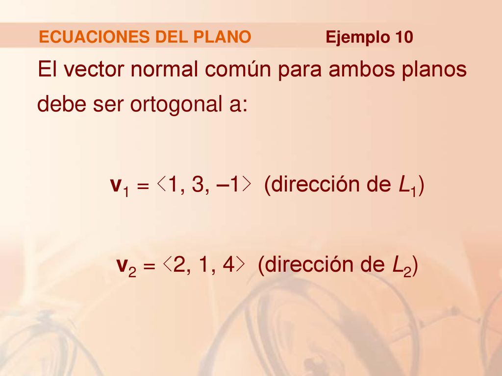 El vector normal común para ambos planos debe ser ortogonal a: