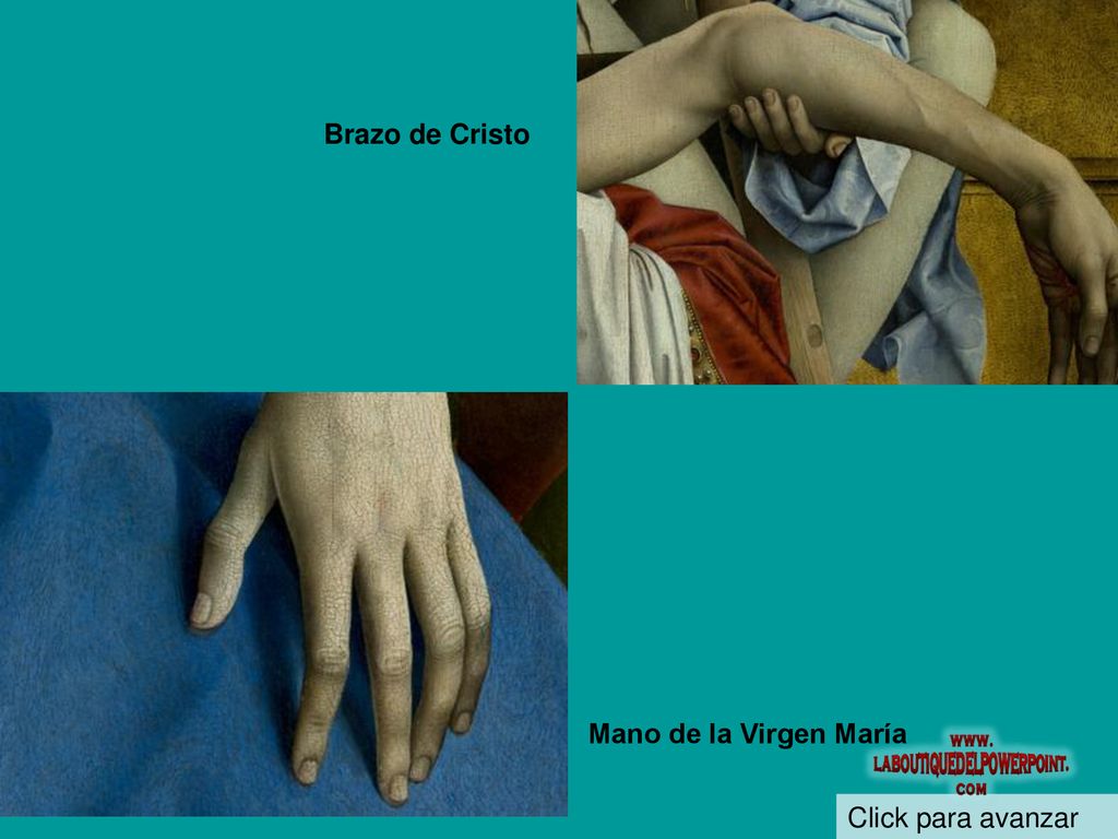 Brazo de Cristo Mano de la Virgen María Click para avanzar