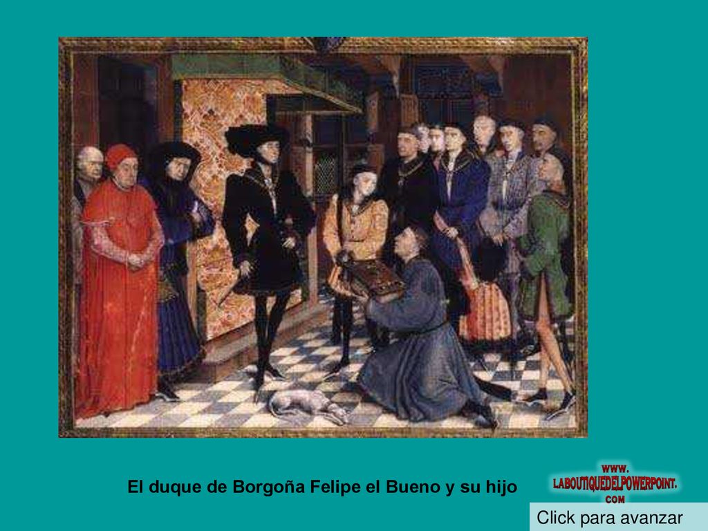 El duque de Borgoña Felipe el Bueno y su hijo