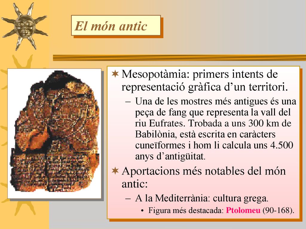 El món antic Mesopotàmia: primers intents de representació gràfica d’un territori.
