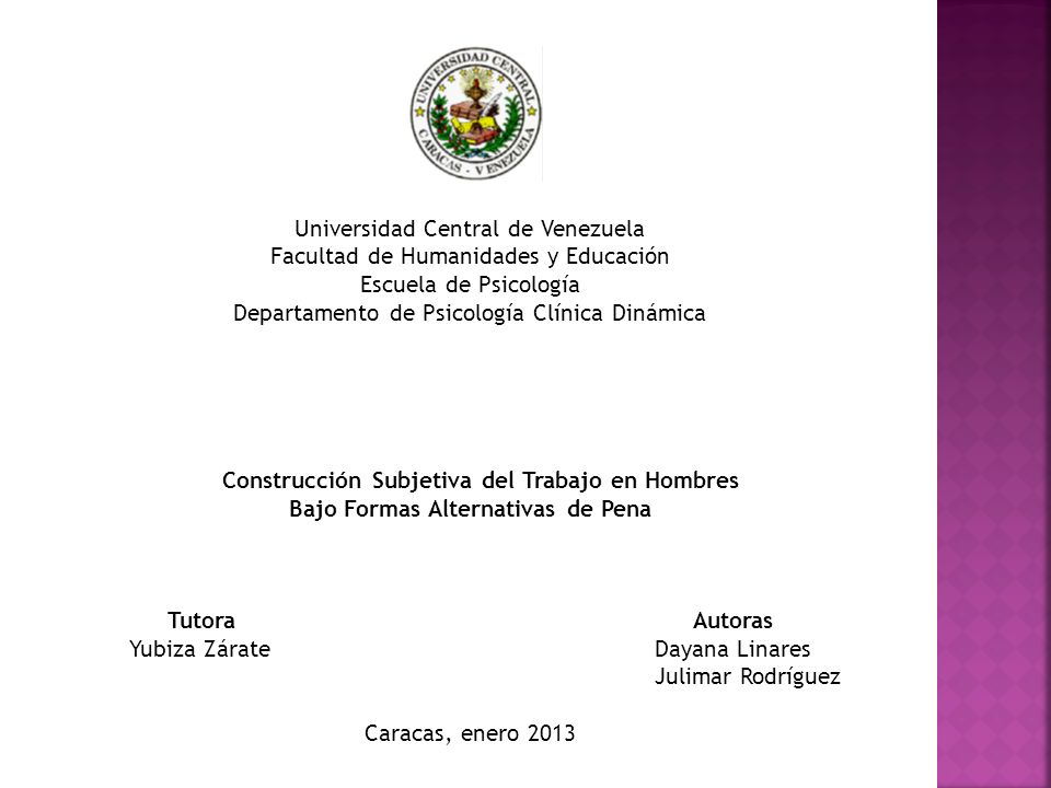 Universidad Central de Venezuela Facultad de Humanidades y Educación