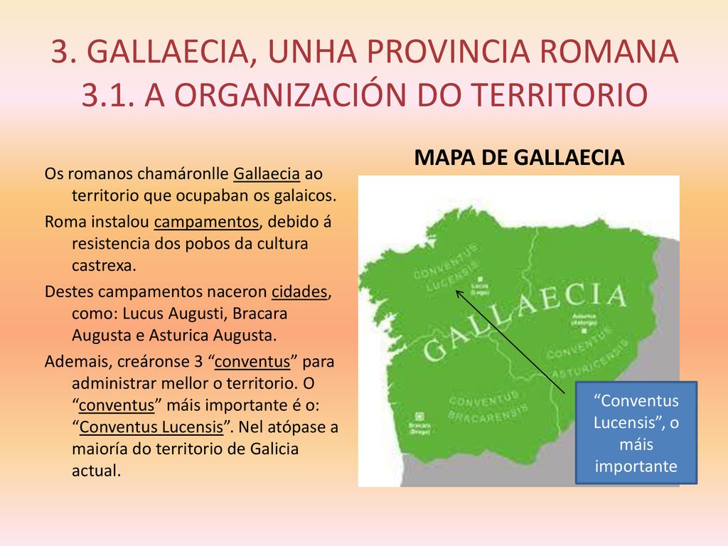 3. GALLAECIA, UNHA PROVINCIA ROMANA 3.1. A ORGANIZACIÓN DO TERRITORIO