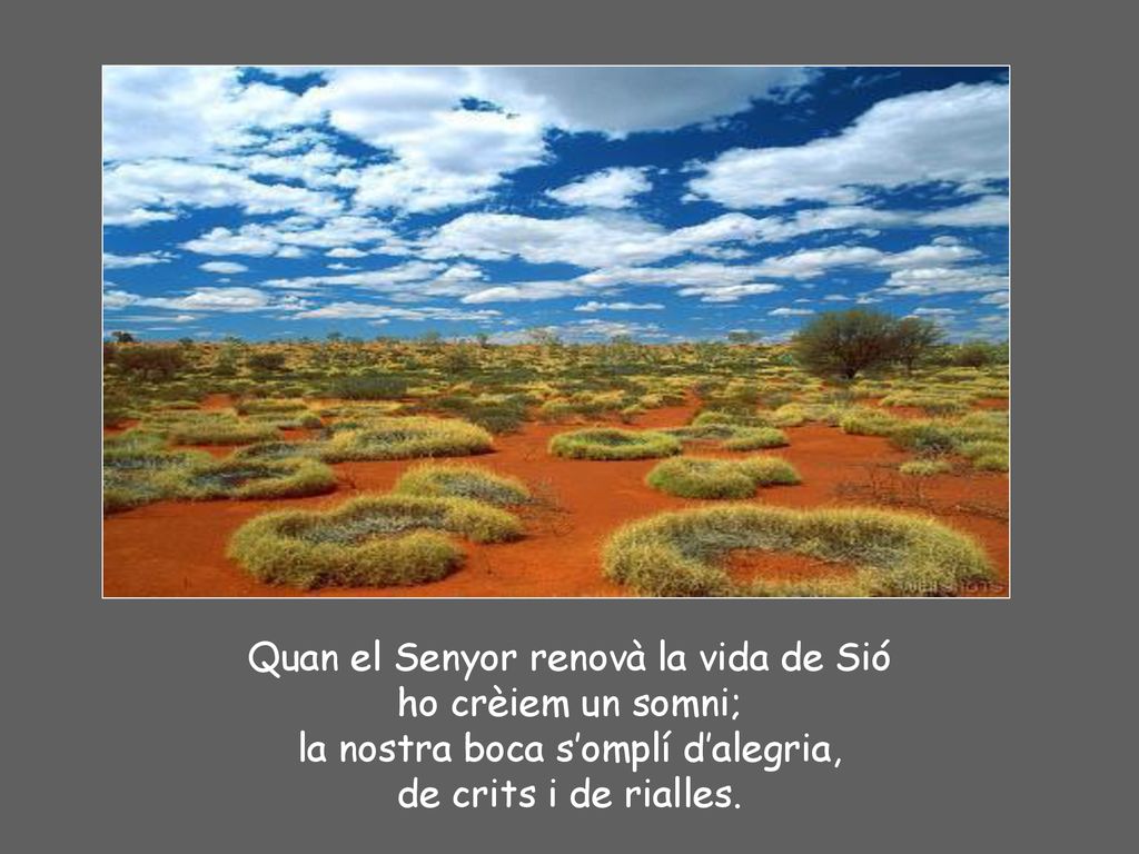 Quan el Senyor renovà la vida de Sió ho crèiem un somni;